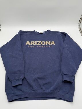 Vintage 90s Arizona Jeans Co USA Logo Made Faded Crewneck Sweatshirt Size XL